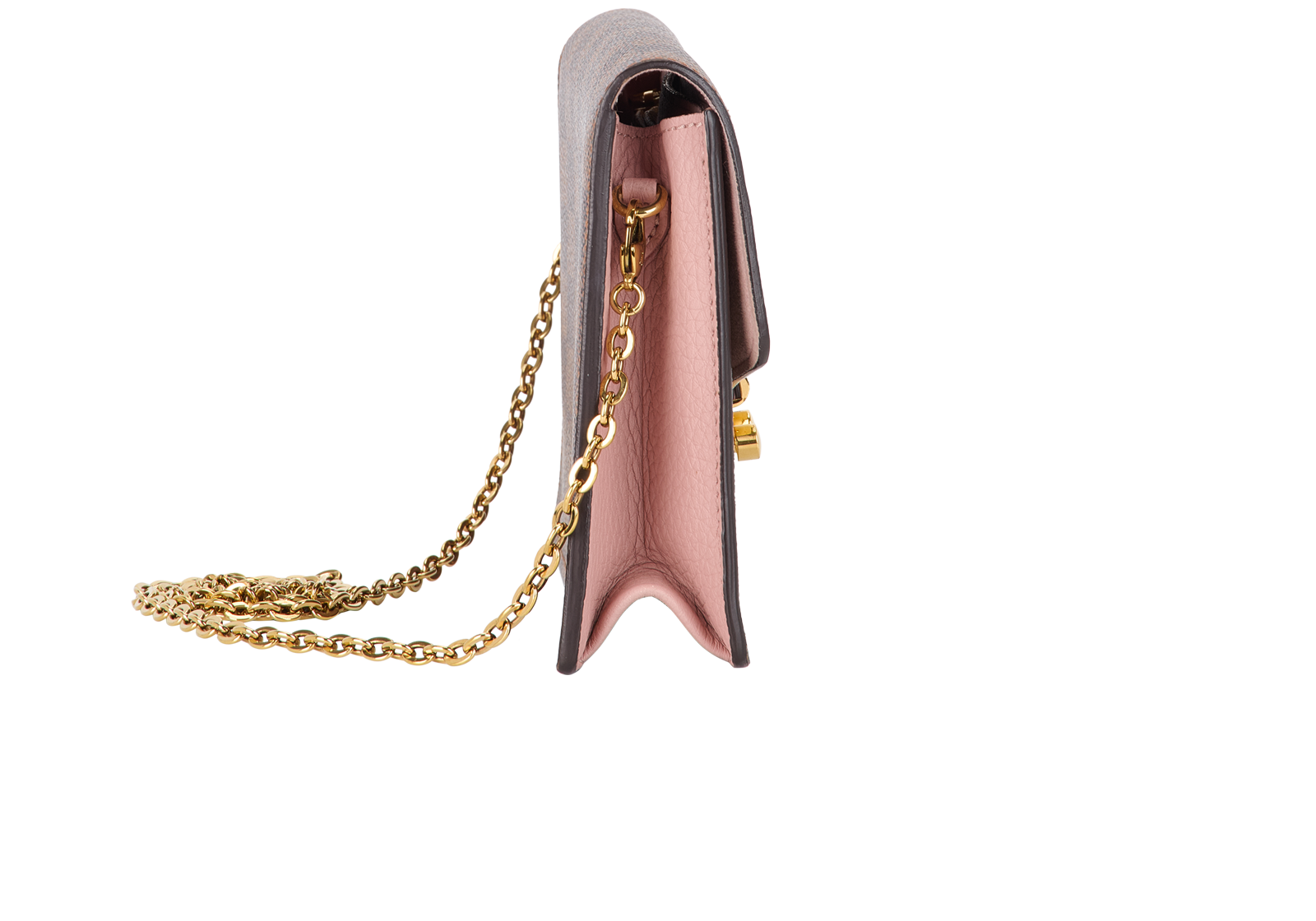 Croisette Wallet On Chain, &pound;1,100, Handbags, Brown/Pink, Canvas, Side view